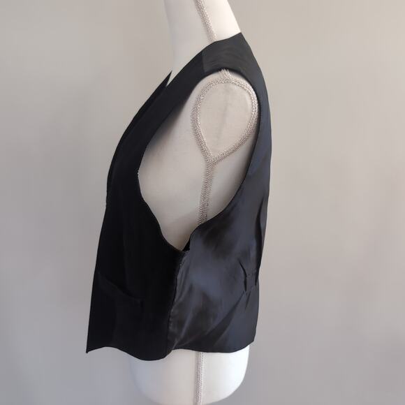 Sarah Morgan Vintage Black Leather Suede Vest Size Large - Picture 7 of 12